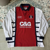 Gloucester Cotton Traders Long Sleeve Rugby Polo Shirt L - Threads Uncovered