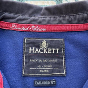 Hackett Thick Cotton Embroidered Spellout Rugby Polo XXL - Threads Uncovered