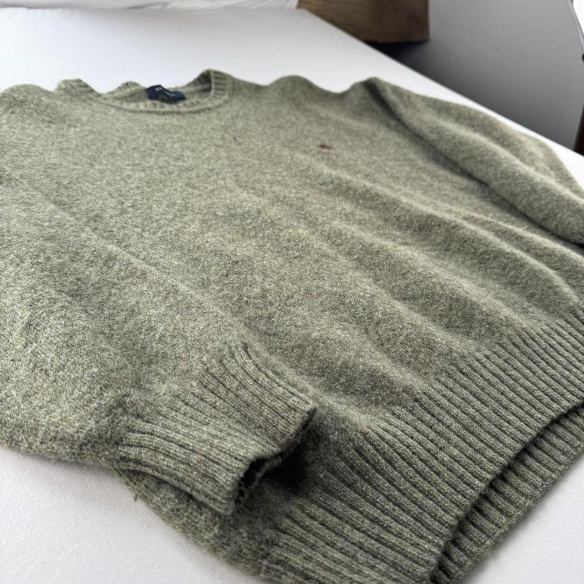 Khaki Womens Burberry Woolen Knitted Jumper 12-14 - Threads Uncovered