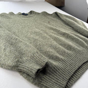Khaki Womens Burberry Woolen Knitted Jumper 12-14 - Threads Uncovered