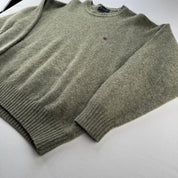 Khaki Womens Burberry Woolen Knitted Jumper 12-14 - Threads Uncovered