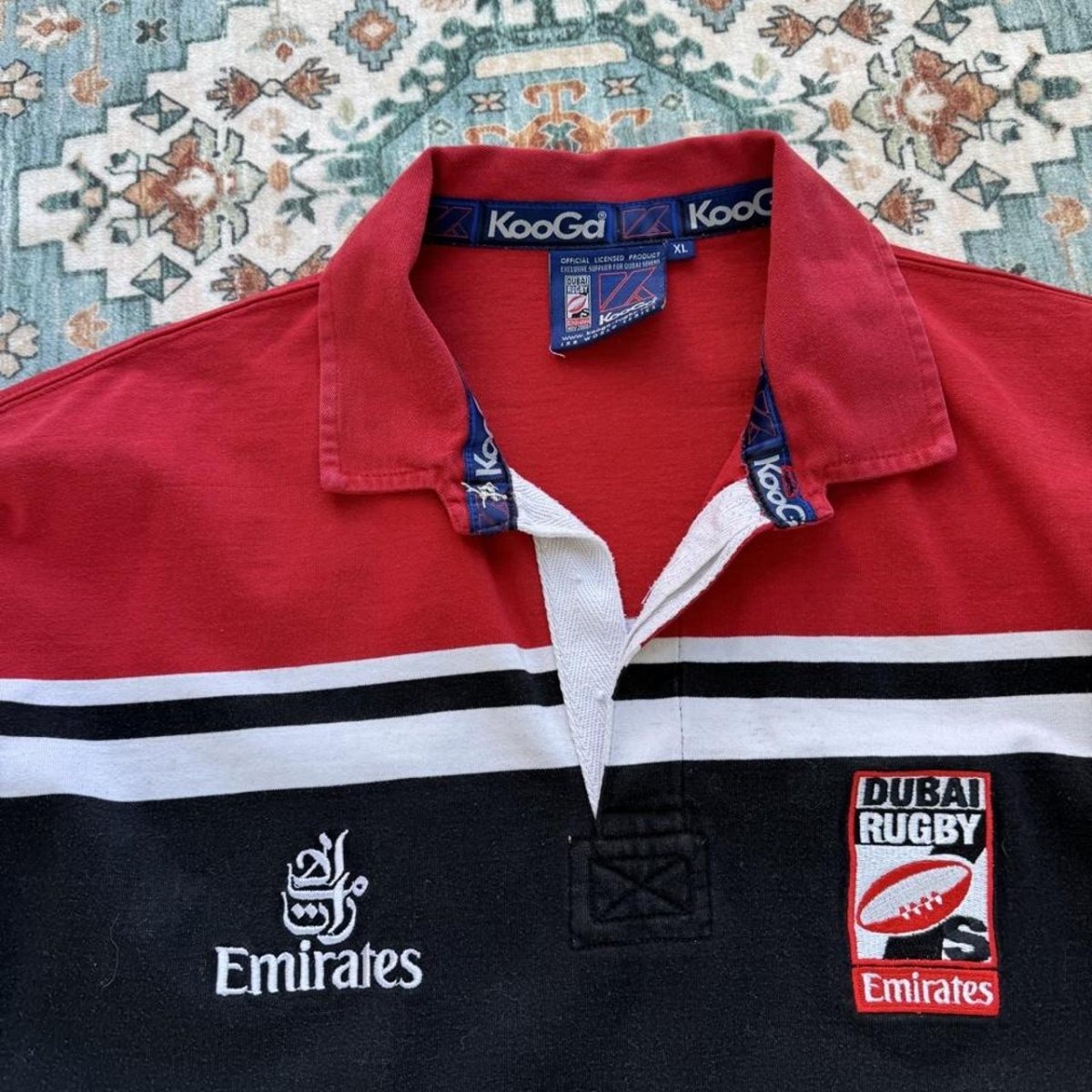 Kooga Dubai 7s Embroidered Rugby Polo Shirt XL - Threads Uncovered