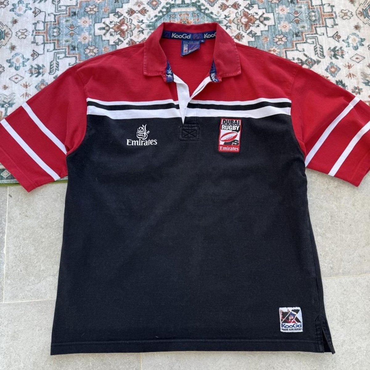 Kooga Dubai 7s Embroidered Rugby Polo Shirt XL - Threads Uncovered