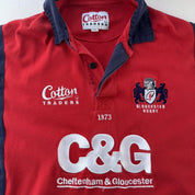 Late 1990s Gloucester Rugby Cotton Traders Rugby Polo Shirt XXL - Threads Uncovered