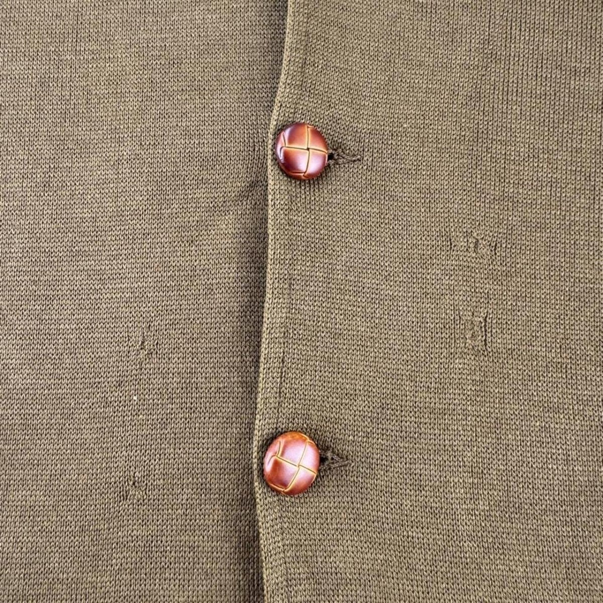 Late 1990s Yves Saint Laurent Embroidered Logo Thick Wool Blend Cardigan L - Threads Uncovered