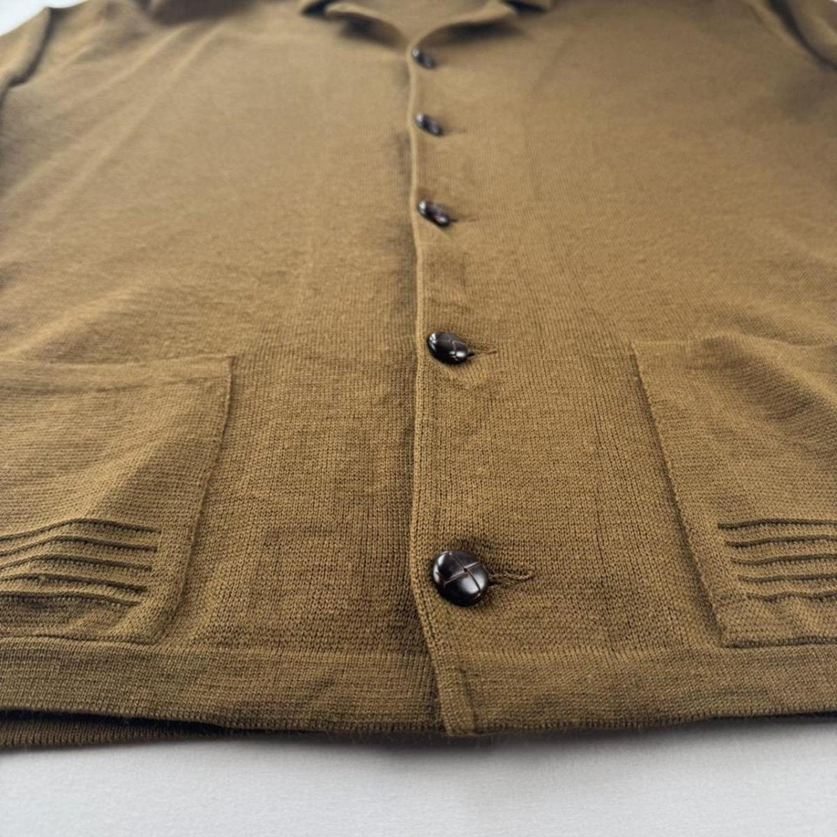 Late 1990s Yves Saint Laurent Embroidered Logo Thick Wool Blend Cardigan XL - Threads Uncovered