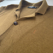 Late 1990s Yves Saint Laurent Embroidered Logo Thick Wool Blend Cardigan XL - Threads Uncovered