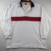Mens Tommy Hilfiger Embroidered Logo Pannel Rugby Polo Shirt M - Threads Uncovered