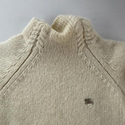 Mid 1990s Burberry Womens Woolen Turtleneck Jumper 6-8 - Threads Uncovered