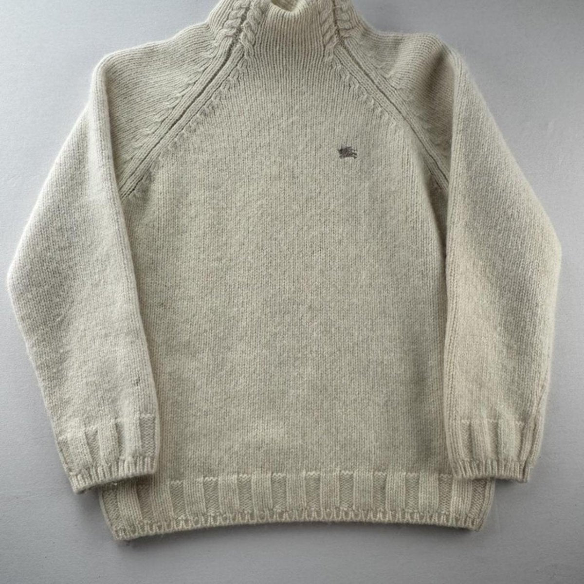 Mid 1990s Burberry Womens Woolen Turtleneck Jumper 6-8 - Threads Uncovered