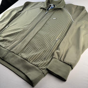 Mid 2000s Nike Embroidered Khaki Pinstripe Track Jacket XL - Threads Uncovered