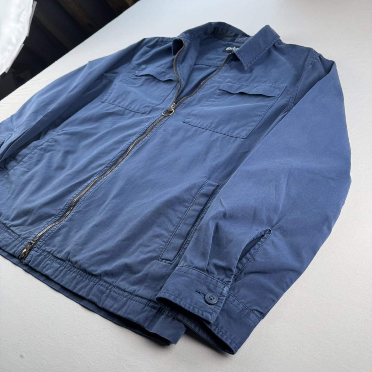 Modern Barbour Stunning Blue Cotton Shacket M - Threads Uncovered