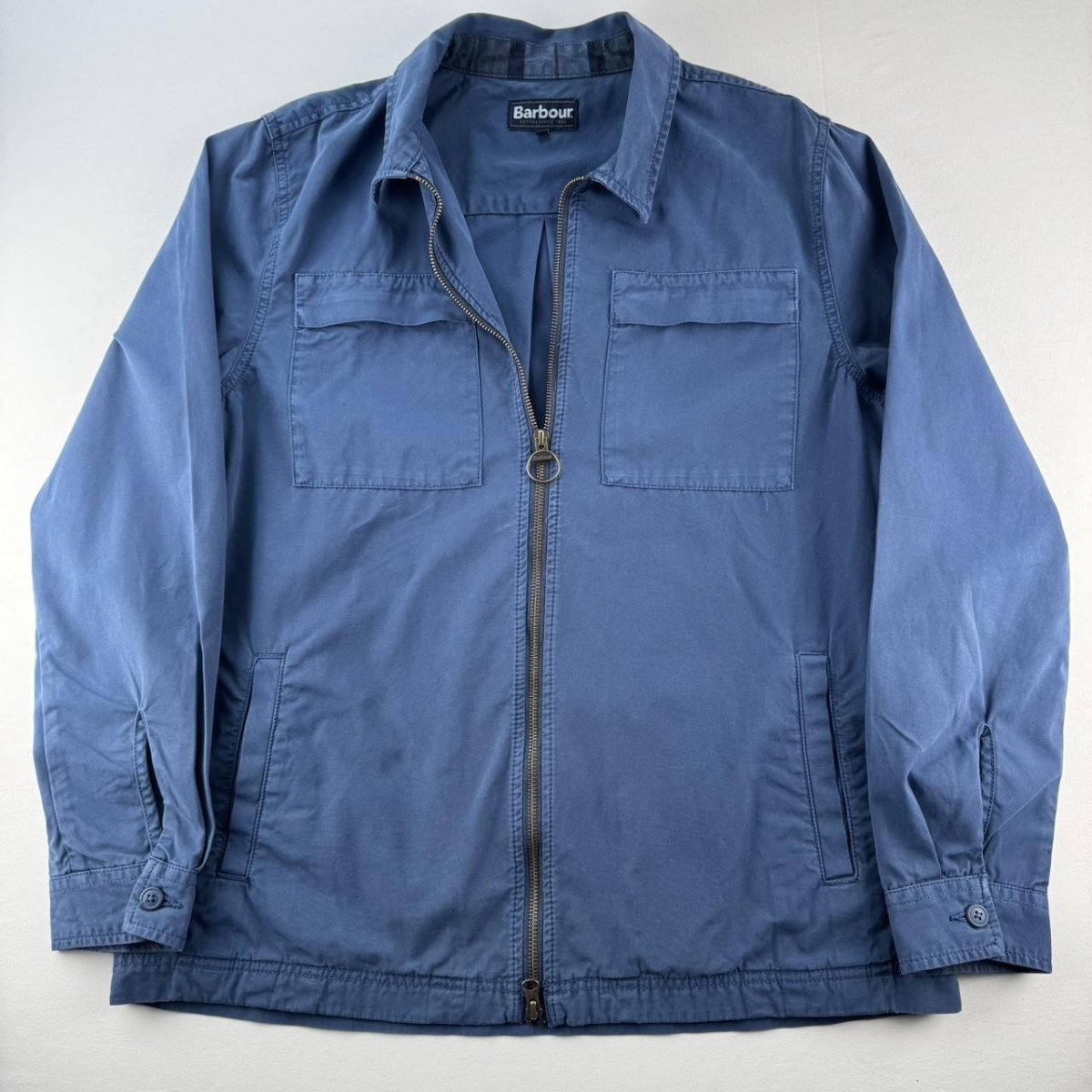 Modern Barbour Stunning Blue Cotton Shacket M - Threads Uncovered