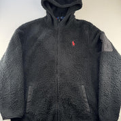 Modern Polo Ralph Lauren Red Pony Sherpa High Neck Fleece Jacket XL - Threads Uncovered