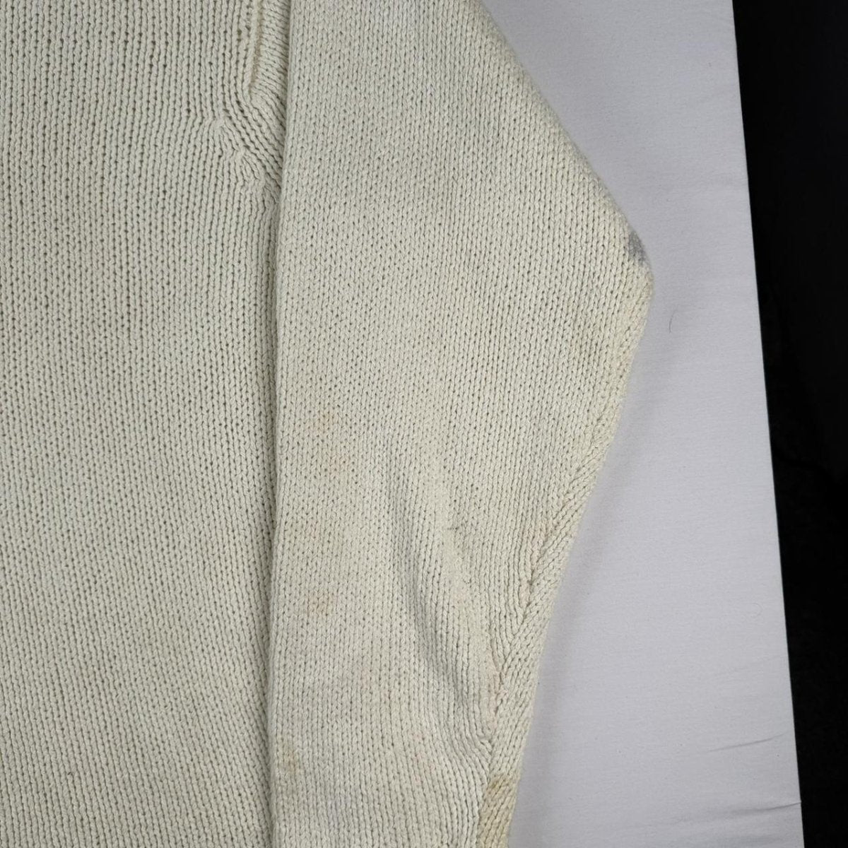 Napapijri Cream Oversized Spellout Knitted Jumper XL - Threads Uncovered