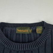 Navy Timberland Embroidered Heavyweight Knitted Sweatshirt M - Threads Uncovered