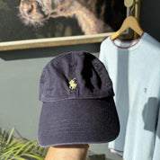 Navy Yellow Polo Ralph Lauren Embroidered Cap - Threads Uncovered