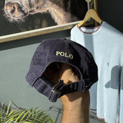Navy Yellow Polo Ralph Lauren Embroidered Cap - Threads Uncovered