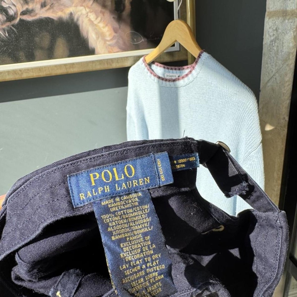 Navy Yellow Polo Ralph Lauren Embroidered Cap - Threads Uncovered
