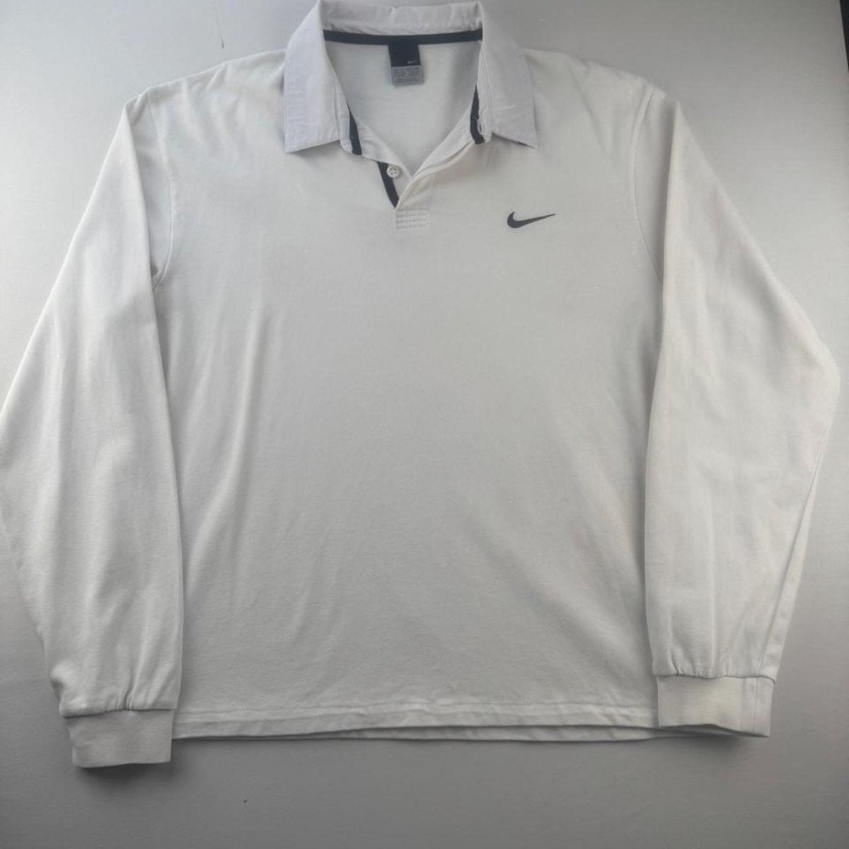 Nike Embroidered 2000s Swoosh Rugby Polo XL - Threads Uncovered