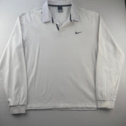 Nike Embroidered 2000s Swoosh Rugby Polo XL - Threads Uncovered