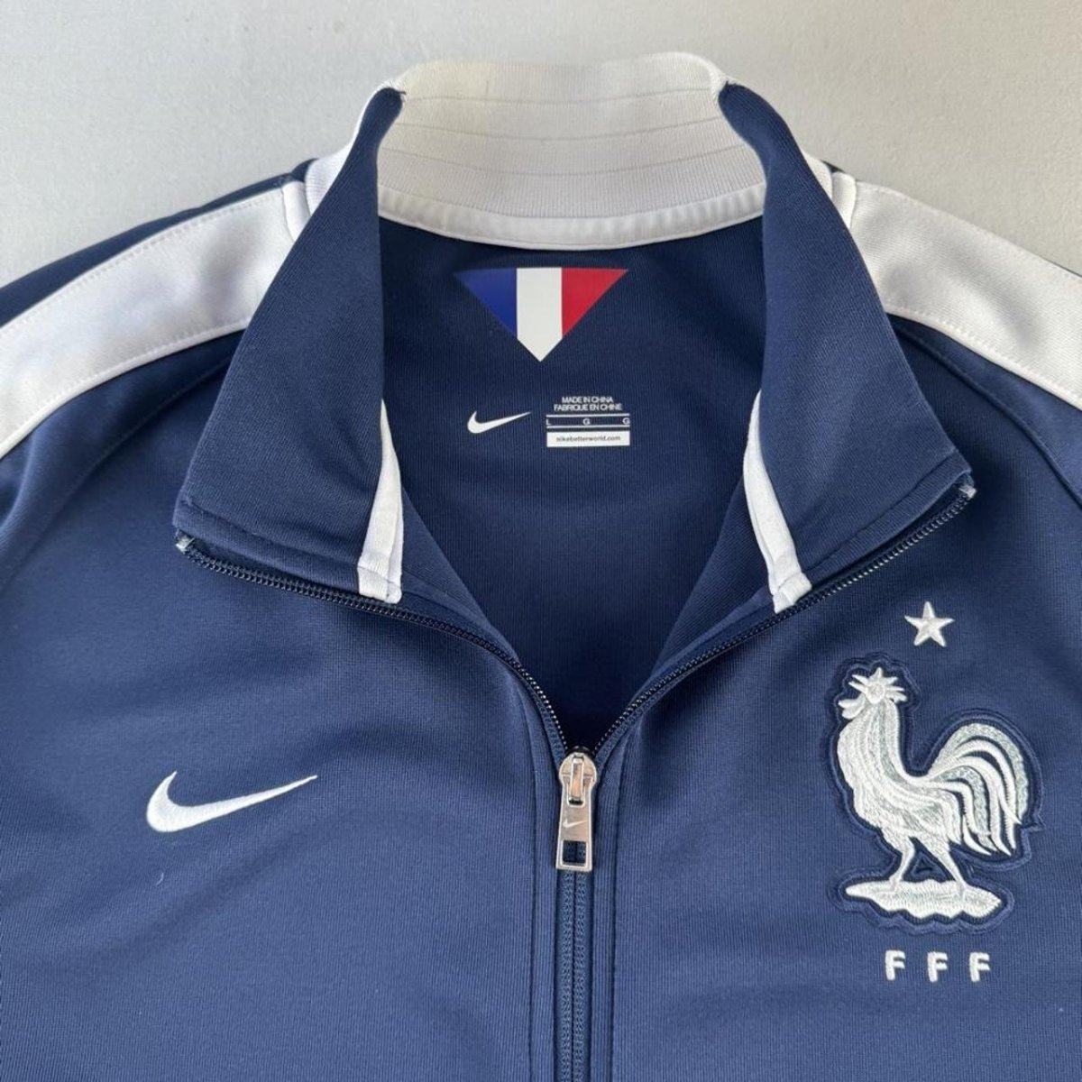 Nike France Embroidered Cotton Track Jacket L - Threads Uncovered