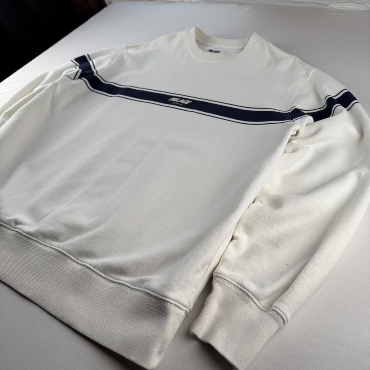 Palace Cream London Triband Crewneck Jumper L - Threads Uncovered