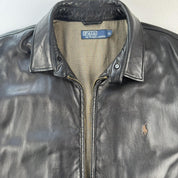 Polo Ralph Lauren Black Leather Jacket XL - Threads Uncovered