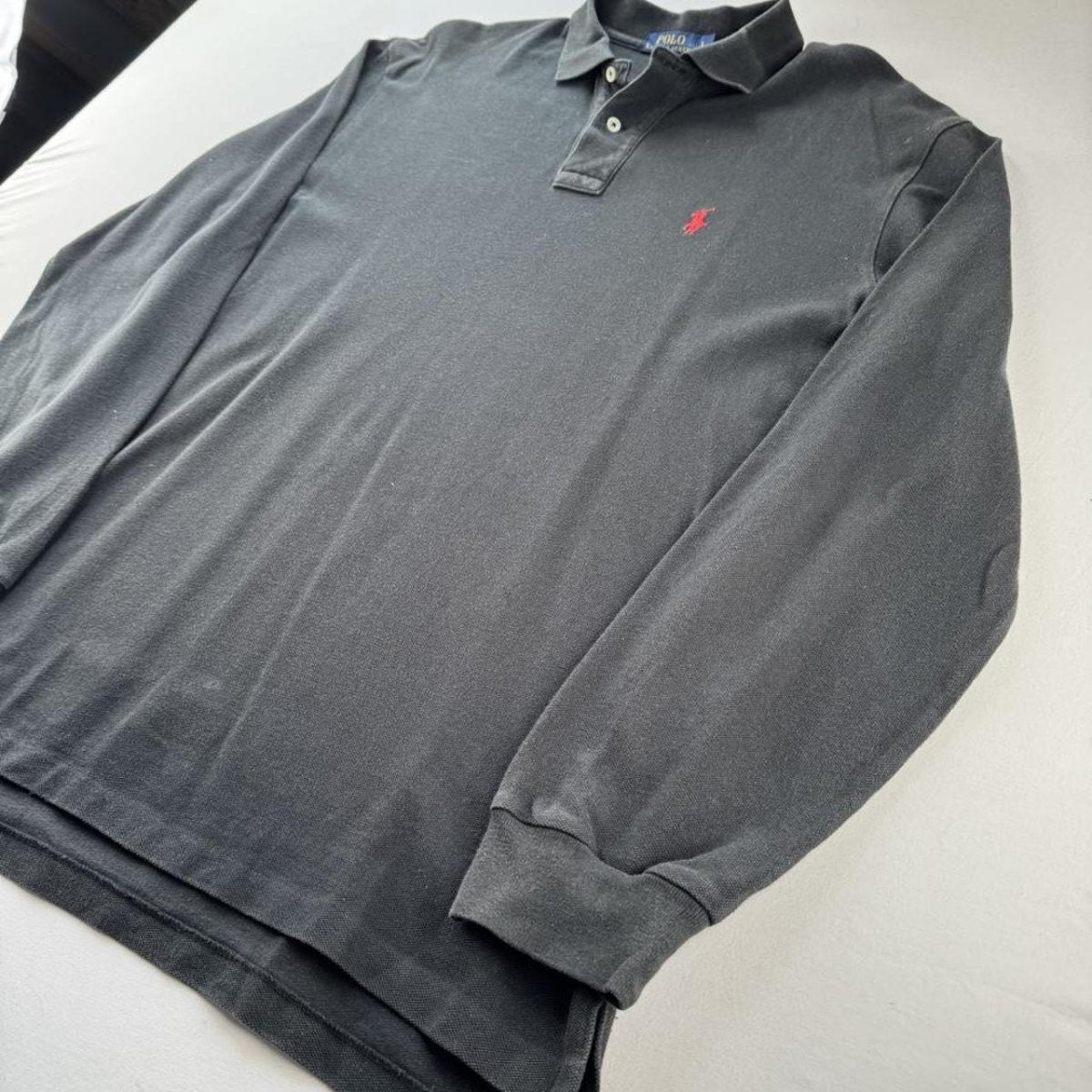 Polo Ralph Lauren Black Long Sleeve Polo Shirt L - Threads Uncovered