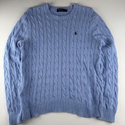 Polo Ralph Lauren Cotton Cable Knitted Jumper L - Threads Uncovered