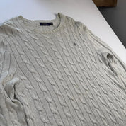 Polo Ralph Lauren Crewneck Knit Sweater in Beige Size L - Threads Uncovered
