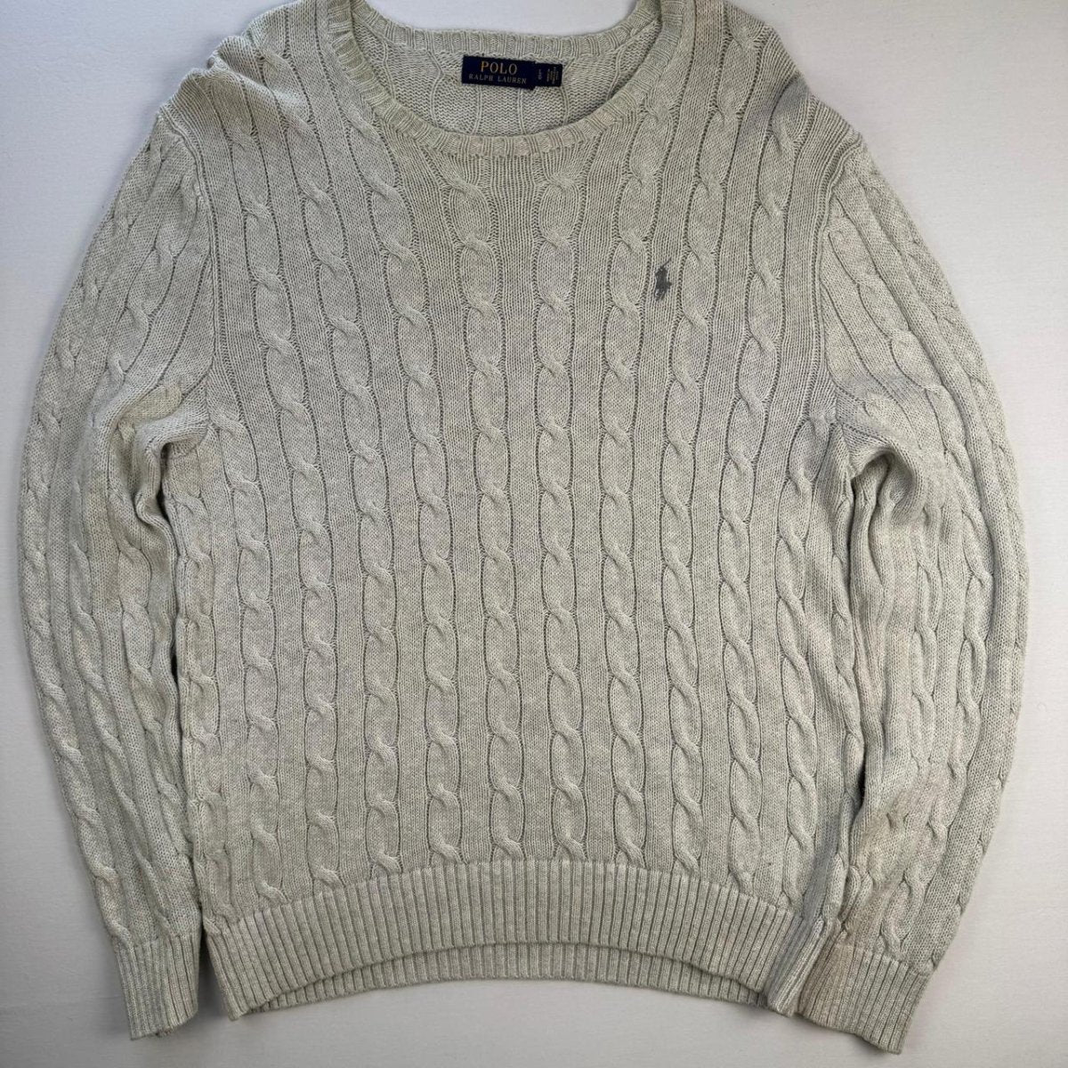 Polo Ralph Lauren Crewneck Knit Sweater in Beige Size L - Threads Uncovered