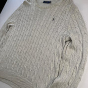 Polo Ralph Lauren Crewneck Knit Sweater in Beige Size L - Threads Uncovered
