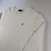 Polo Ralph Lauren Crewneck Knit Sweater in White Size XL - Threads Uncovered