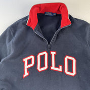 Polo Ralph Lauren Embroidered Fleece Quarter Zip Navy M - Threads Uncovered