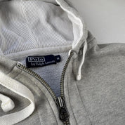 Polo Ralph Lauren Embroidered Green Pony Heavyweight Full Zip Hoodie S - Threads Uncovered