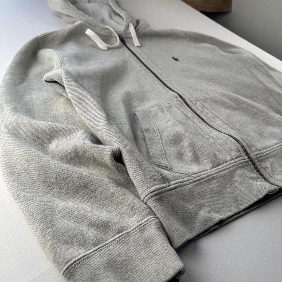 Polo Ralph Lauren Embroidered Green Pony Heavyweight Full Zip Hoodie S - Threads Uncovered