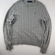 Polo Ralph Lauren Embroidered Logo Cable Knitted Jumper M - Threads Uncovered
