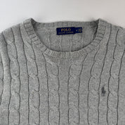 Polo Ralph Lauren Embroidered Logo Cable Knitted Jumper M - Threads Uncovered
