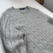 Polo Ralph Lauren Embroidered Logo Cable Knitted Jumper M - Threads Uncovered