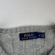 Polo Ralph Lauren Embroidered Logo Cable Knitted Jumper M - Threads Uncovered