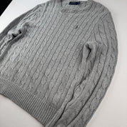 Polo Ralph Lauren Embroidered Logo Cable Knitted Jumper M - Threads Uncovered