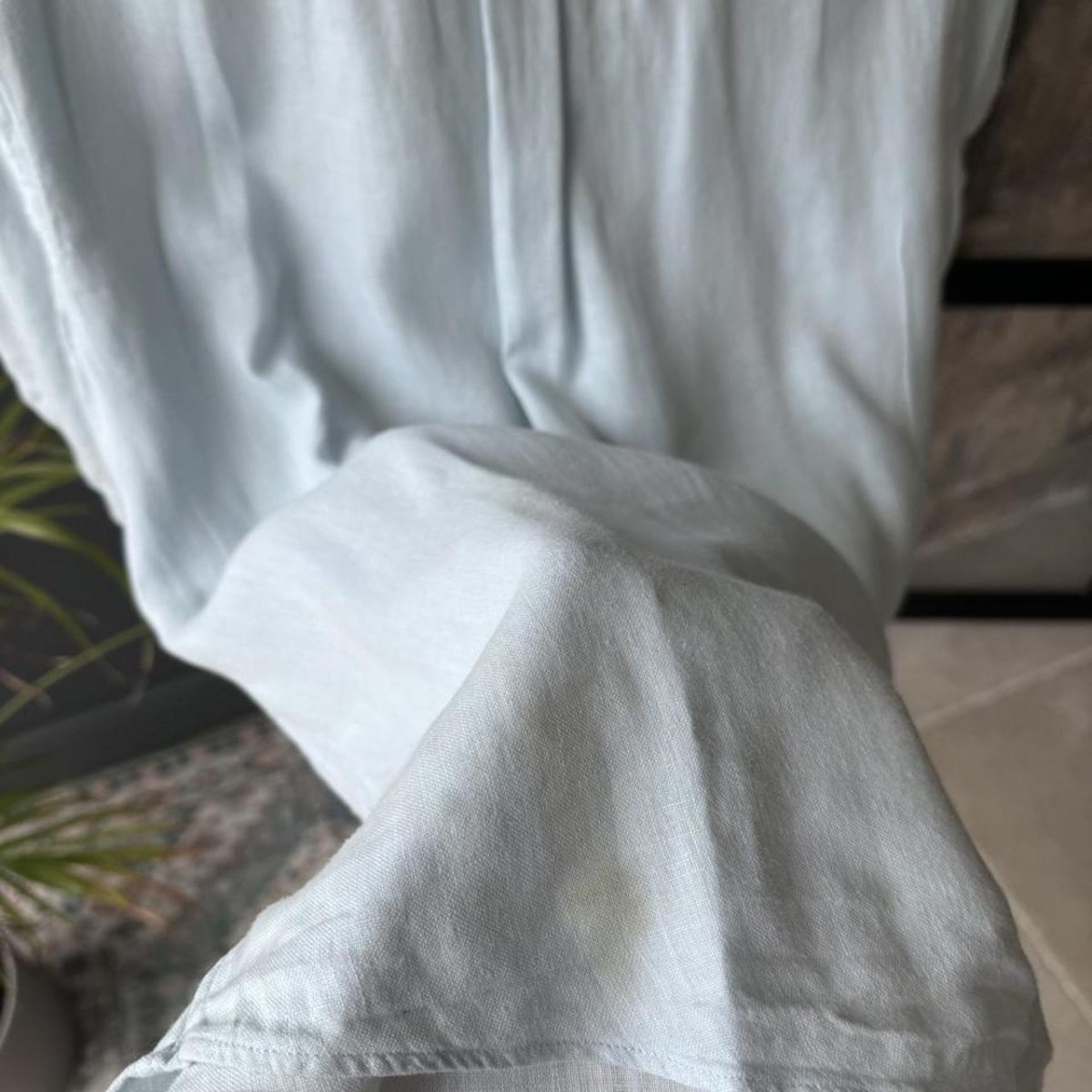 Polo Ralph Lauren Embroidered Pony Baby Blue Linen Shirt XL - Threads Uncovered