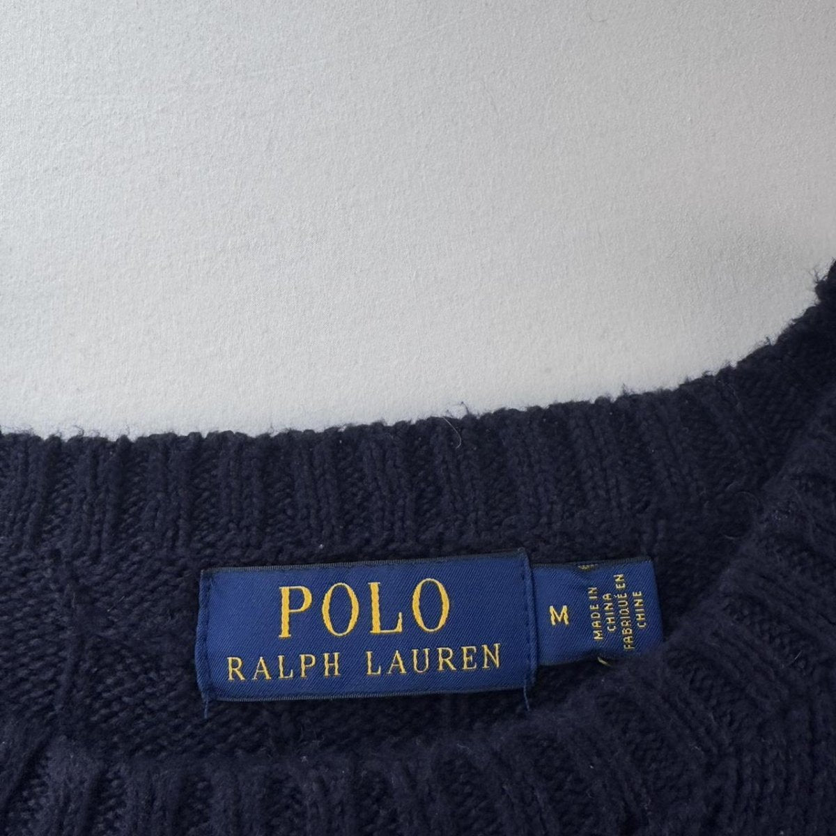 Polo Ralph Lauren Embroidered Pony Cable Knit Jumper M - Threads Uncovered