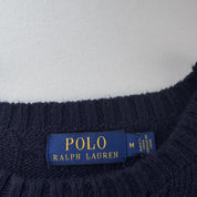 Polo Ralph Lauren Embroidered Pony Cable Knit Jumper M - Threads Uncovered
