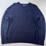 Polo Ralph Lauren Embroidered Pony Cable Knit Jumper M - Threads Uncovered