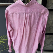 Polo Ralph Lauren Embroidered Pony Checkered Linen Shirt M - Threads Uncovered