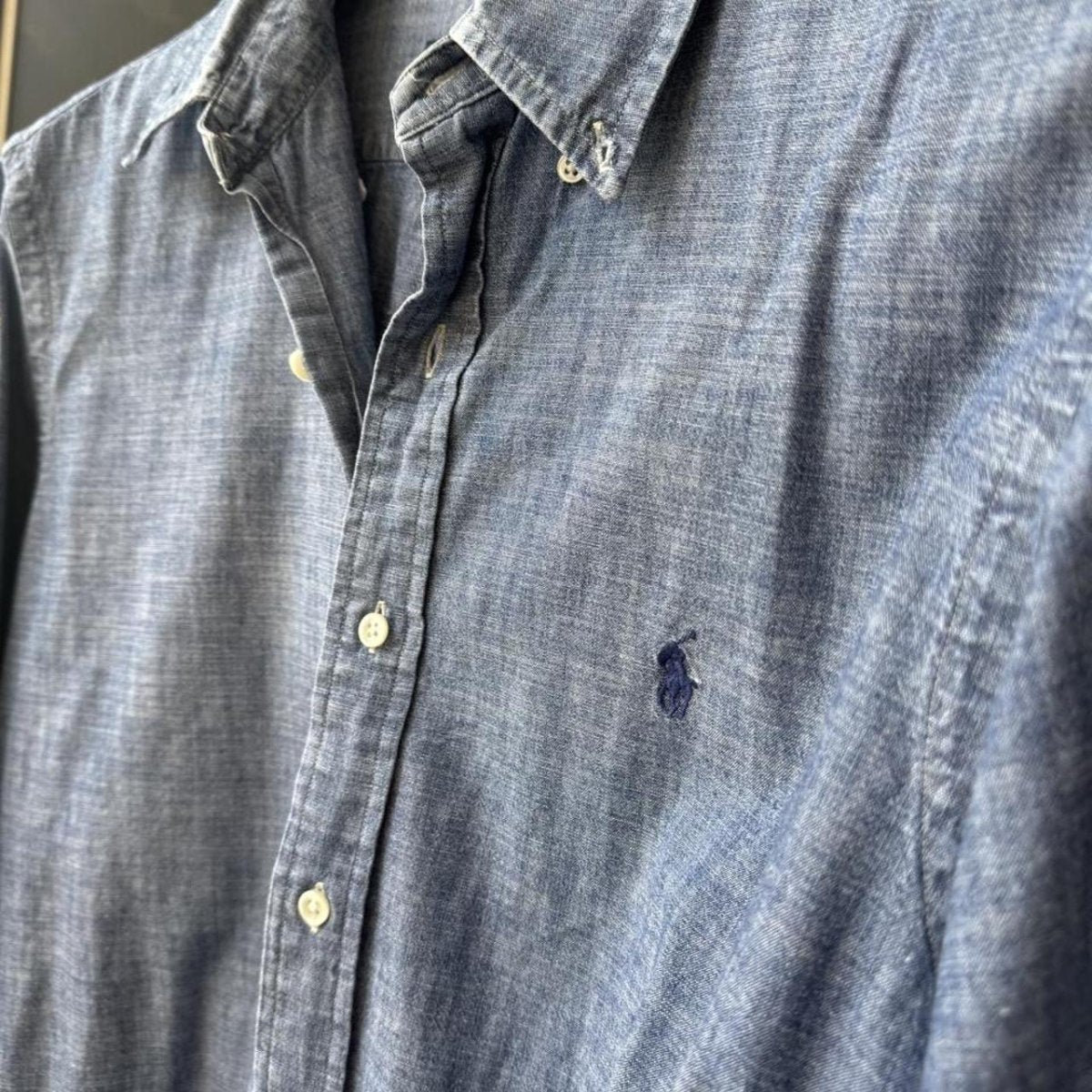 Polo Ralph Lauren Embroidered Pony Cotton Shirt L - Threads Uncovered