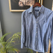 Polo Ralph Lauren Embroidered Pony Cotton Shirt L - Threads Uncovered