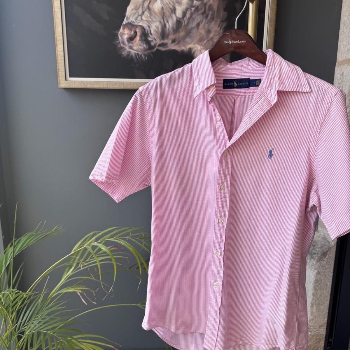 Polo Ralph Lauren Embroidered Pony Cotton Shirt M - Threads Uncovered